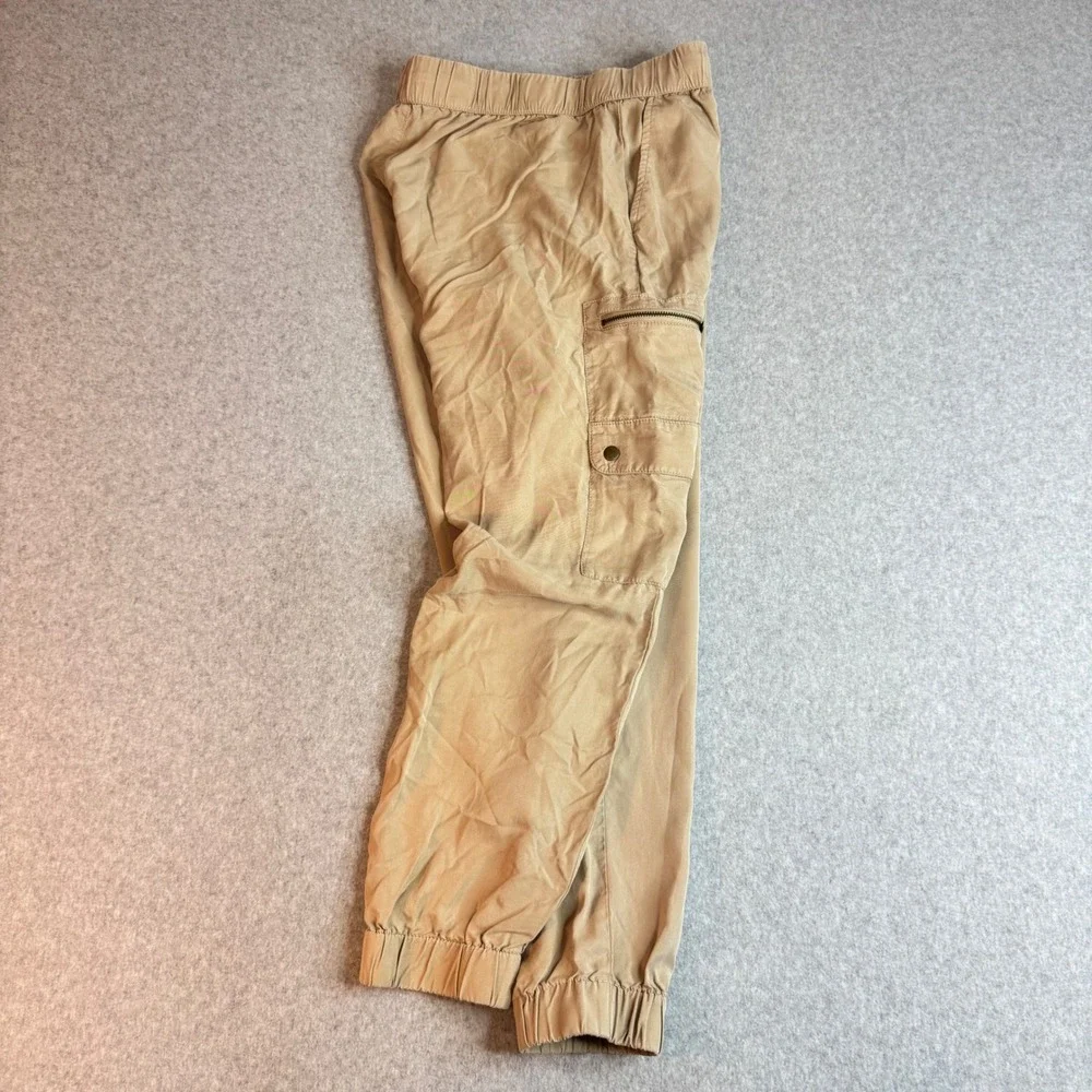 Banana Republic Mens Tan Lyocell Cargo Jogger Pants Elastic Waist Khaki Size M